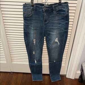 Classic Blue Distressed Skinny Jeans